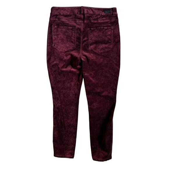 Paige Velvet Hoxton Ankle Peg Burgundy Skinny Jeans Size 30 (Waist) Button Fly - Picture 4 of 7